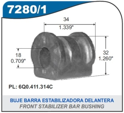 VW BUJE BARRA ESTAB. FOX/SURAN 04/... - 22MM