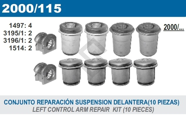 FD KIT REP.PARRILLA DEL. RANGER  - 10 PIEZAS
