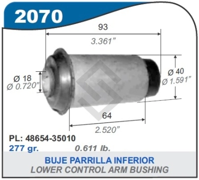 IM BUJE PARRILLA INF. TOYOTA HILUX 4X2