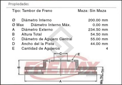 IM CAMP. FRENO TRAS. TOYOTA ETIOS 1.5 13/...