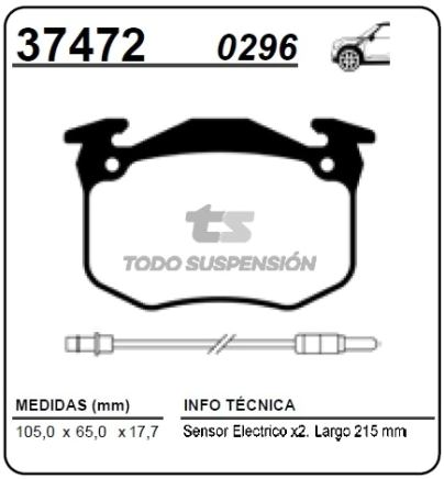 VR PAST. FRENO DEL. P.504 / P.505 96/... (IMPORTADO)