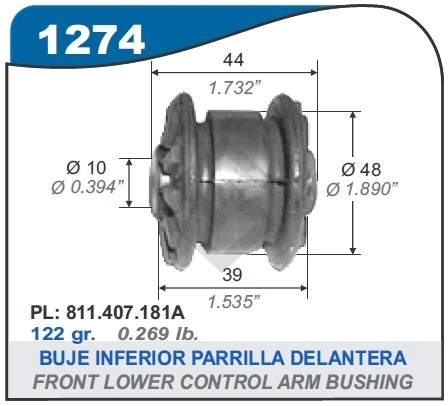 VW BUJE PARRILLA INF.DEL. GOL/GACEL/SENDA