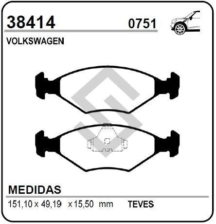 VW PAST. FRENO DEL. GOL / GOL COUNTRY 03/...