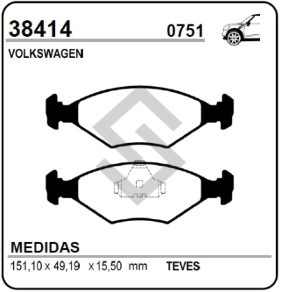 VW PAST. FRENO DEL. GOL / GOL COUNTRY 03/...