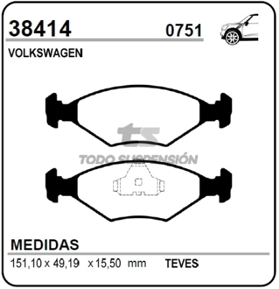VW PAST. FRENO DEL. GOL / GOL COUNTRY 03/...