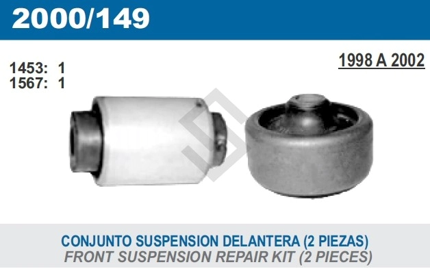 FD KIT BUJES SUSP. DEL. FIESTA/COURIER - 98/...