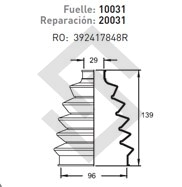RT FUELLE S/EJE MASTER III - L/RUEDA - C/ABRAZADERA Y GRASA