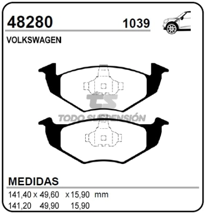 VW PAST.FRENO DEL. GOL / SAVEIRO / VOYAGE - 2010/...