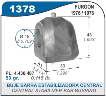 FT BUJE BARRA ESTAB. F.128/147/FIORINO - DIAM.18MM - CENTRAL