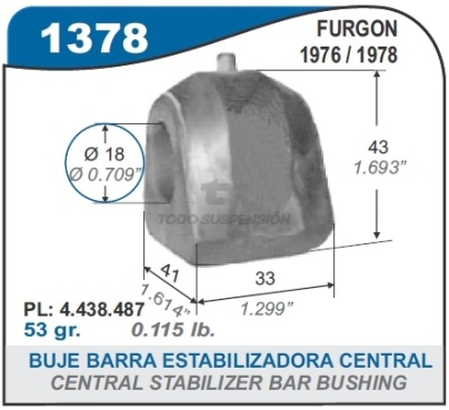 FT BUJE BARRA ESTAB. F.128/147/FIORINO - DIAM.18MM - CENTRAL