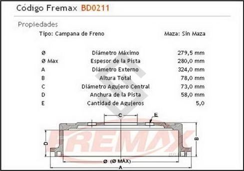 FD CAMP. FRENO TRAS. F.100 66/92