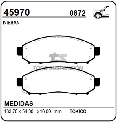 IM PAST. FRENO DEL. NISSAN FRONTIER / PATHFINDER / X-TERRA