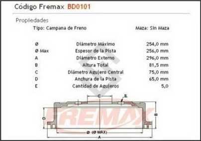 IM CAMP. FRENO TRAS. HYUNDAI H-100 95/...