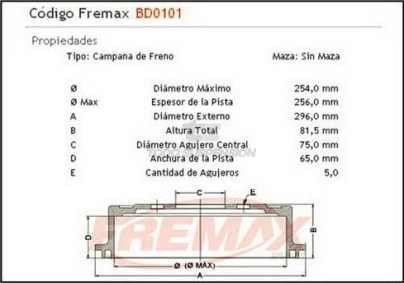 IM CAMP. FRENO TRAS. HYUNDAI H-100 95/...