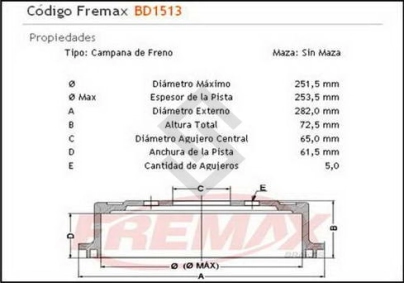 VW CAMP. FRENO TRAS. KOMBI - 82/...