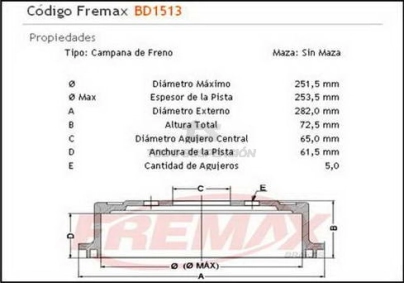 VW CAMP. FRENO TRAS. KOMBI - 82/...