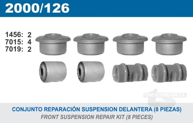 PG KIT BUJES SUSP.DEL. P.205 - BARRA DE DIAM. 20MM