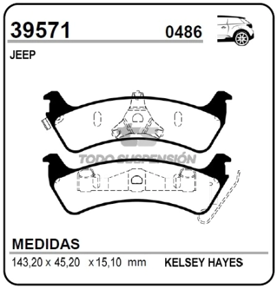 IM PAST. FRENO TRAS. JEEP GRAND CHEROKEE 95/96