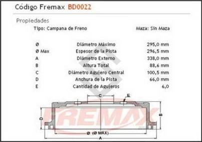 IM CAMP. FRENO TRAS. NISSAN FRONTIER / X-TERRA 4X4 / SUZUKI GRAND VITARA - 02/... CON MAZA