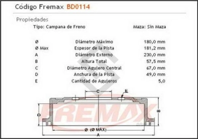 IM CAMP. FRENO TRAS. M.BENZ CLASE A - 97/...