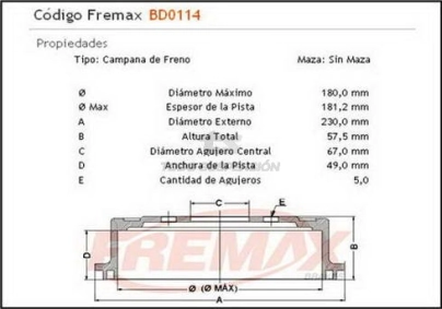 IM CAMP. FRENO TRAS. M.BENZ CLASE A - 97/...