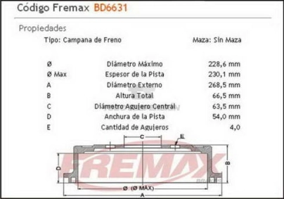 FD CAMP. FRENO TRAS. COURIER / MONDEO - 97/...