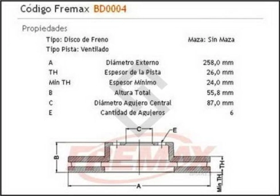 IM DISCO FRENO DEL. (V) KIA BESTA GS - 98/...