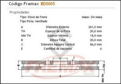IM DISCO FRENO DEL. (V) ASIA HI-TOPIC  2.2 / 2.7 - 94/...