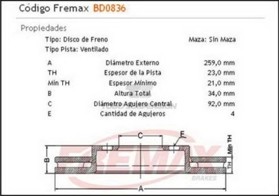 IM DISCO FRENO DEL. (V) HONDA ACCORD / CIVIC / ROVER SERIE 600 TODOS 93/99