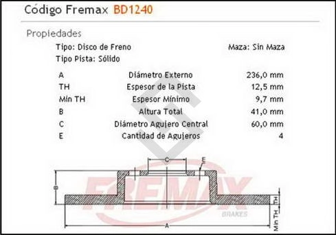 CH DISCO FRENO DEL. (S) ASTRA (OPEL ALEMAN) / CORSA 1.3 / DAEWO CIELO / SUZUKI FUN 1.0 03/...
