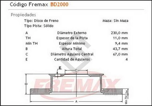 IM DISCO FRENO DEL. (S) HYUNDAI ATOS 98/00