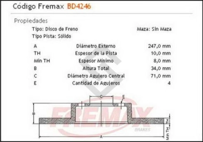 PG DISCO FRENO TRAS. (S) P.405 TODOS 87/...