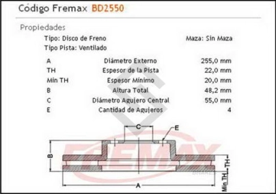 IM DISCO FRENO DEL. (V) TOYOTA COROLLA TODOS 92/01