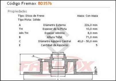 VW DISCO FRENO TRAS. (S) GOLF III 2.0GTI / PASSAT 2.0I - 2.8 VR6 - 92/...