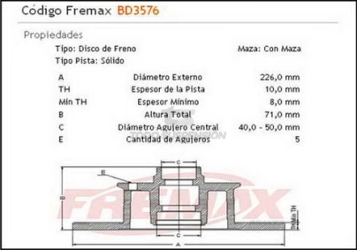 VW DISCO FRENO TRAS. (S) GOLF III 2.0GTI / PASSAT 2.0I - 2.8 VR6 - 92/...
