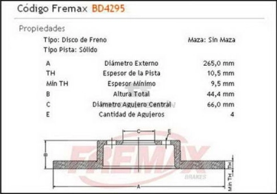 RT DISCO FRENO TRAS. (S) LAGUNA 94/... / SAFRANE 92/95