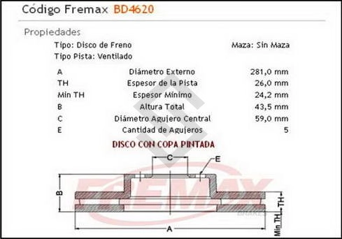 PG DISCO FRENO DEL. (V) P.806 - 94/...