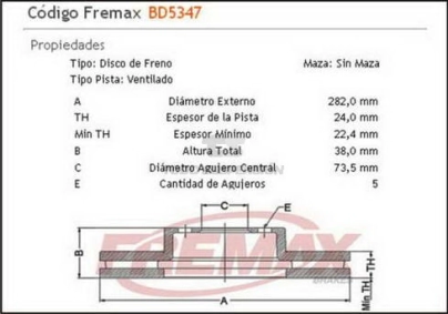 IM DISCO FRENO DEL. (V) CARAVAN / GRAND CARAVAN 97/...