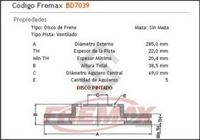 IM DISCO FRENO DEL. (V) MITSUBISHI MONTERO IO 99/...