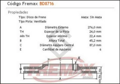 IM DISCO FRENO DEL. (V) MITSUBISHI MONTERO 91/97 / PAJERO 91/... / L-200 4WD 02/...