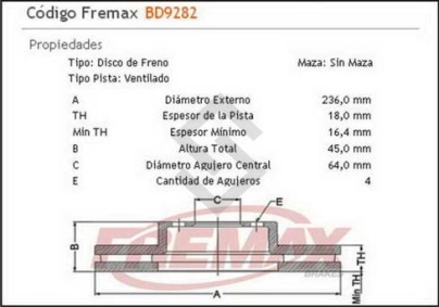 IM DISCO FRENO DEL. (V) MITSUBISHI COLT 92/... / GALANT/ LANCER / MIRAGE 92/98