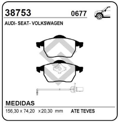 VR PAST. FRENO DEL. PASSAT / AUDI A4 / A6 / QUATTRO - 98/...