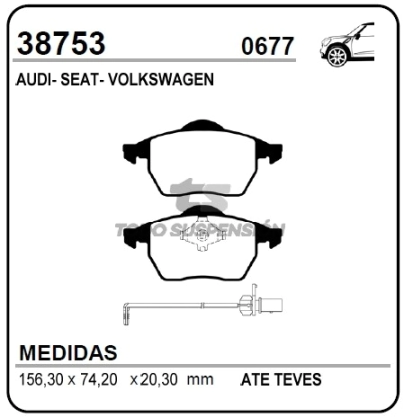 VR PAST. FRENO DEL. PASSAT / AUDI A4 / A6 / QUATTRO - 98/...