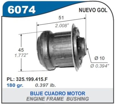 VW BUJE CUADRO MOTOR GOL / SAVEIRO - 97/... - DIAM. 10 MM