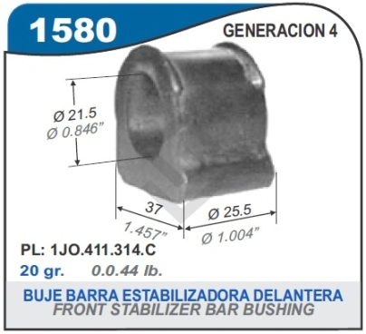 VW BUJE BARRA ESTABIL. DEL. GOLF/NEW BEETLE/BORA - 99/...