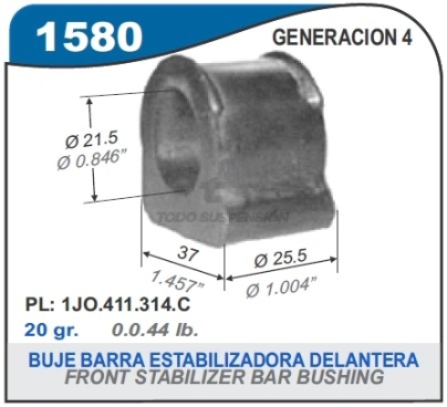 VW BUJE BARRA ESTABIL. DEL. GOLF/NEW BEETLE/BORA - 99/...