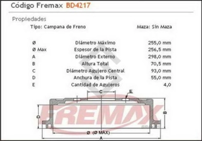PG CAMP. FRENO TRAS. P.504 / P.505 - 82/...