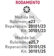 RT FUELLE S/EJE R.9/11/19/CLIO/TWINGO/EXPRESS - L/CAJA - P. CORTO - C/REF METALICO - C/RUL. 25.7 MM