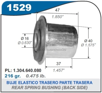 VR BUJE ELASTICO TRAS. DUCATO / BOXER / JUMPER - PARTE TRASERA