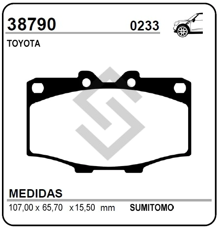 IM PAST. FRENO DEL. 4 RUNNER 79/90 / LAND CRUSIER P.UP 79/90